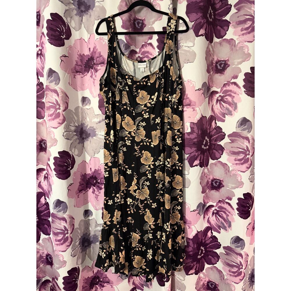 Ava & Viv Seamed Fit and Flare Midi A-Line Dress
